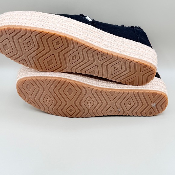 TOMS Alpargata Mallow Black Canvas Frayed Platform Espadrille 10019795 Womens 9 - Picture 5 of 6